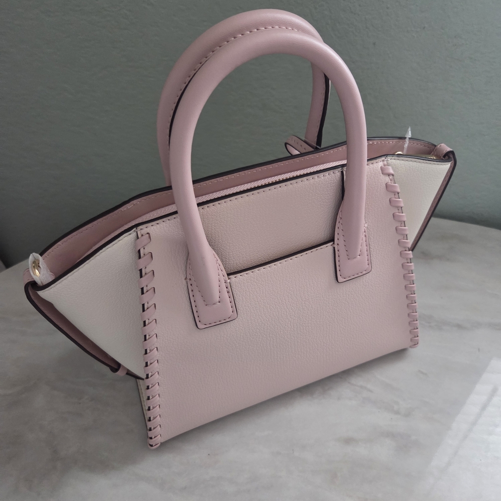 Michael Kors Avril Small Satchel Pink Leather Handbag Crossbody - Picture 4 of 14